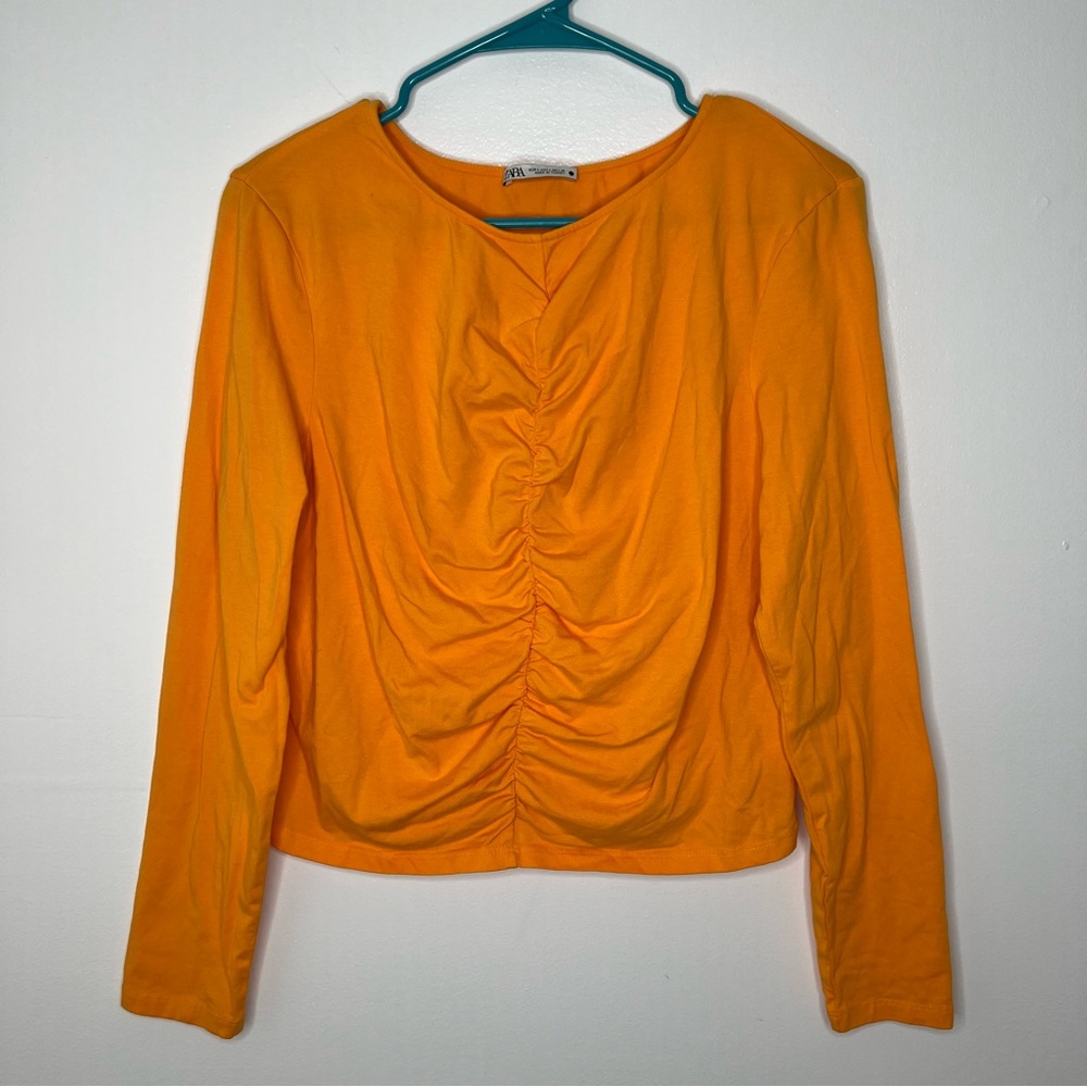 Zara Scrunch Long Sleeve Top